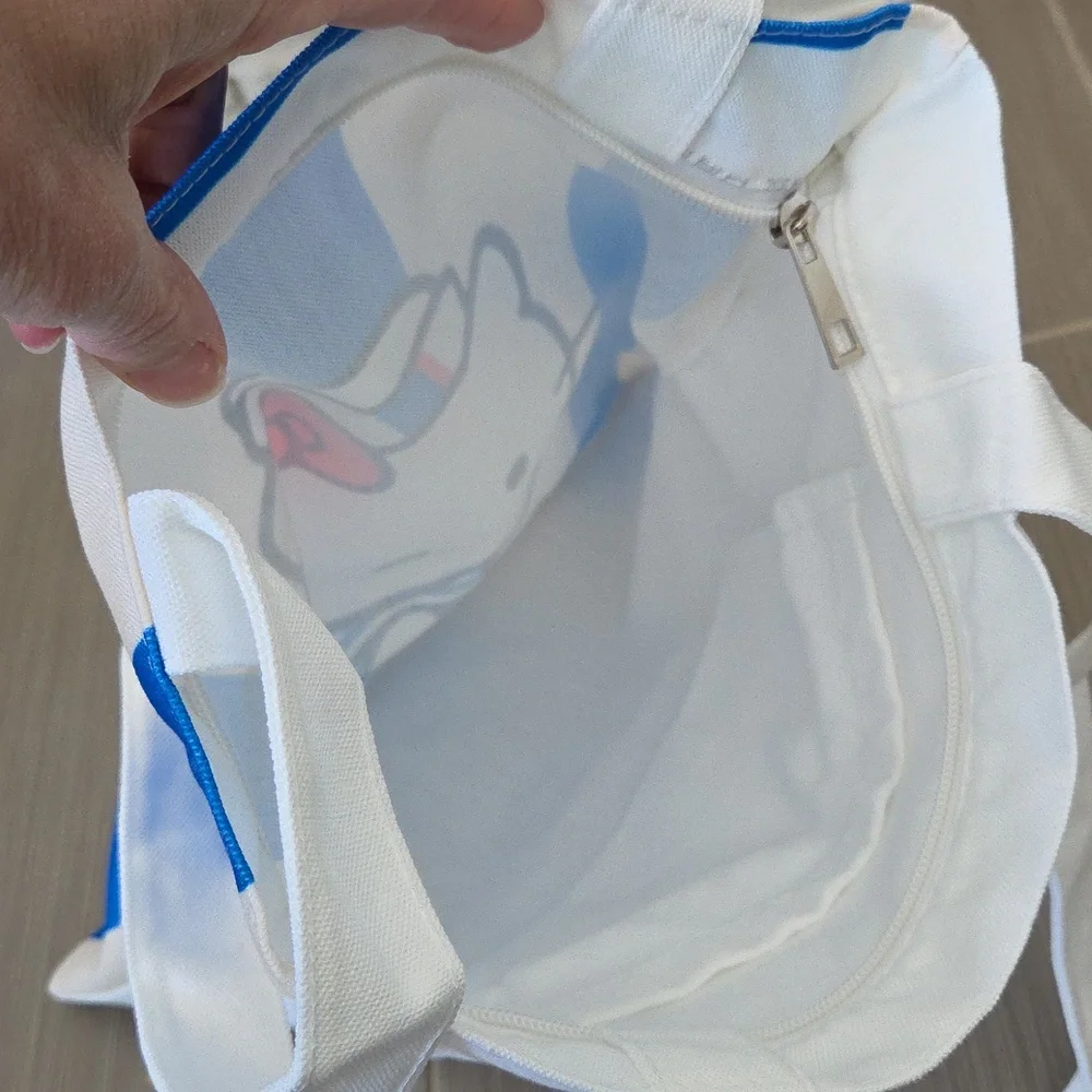 Hello Kitty Reusable Canvas Tote Blu Striped